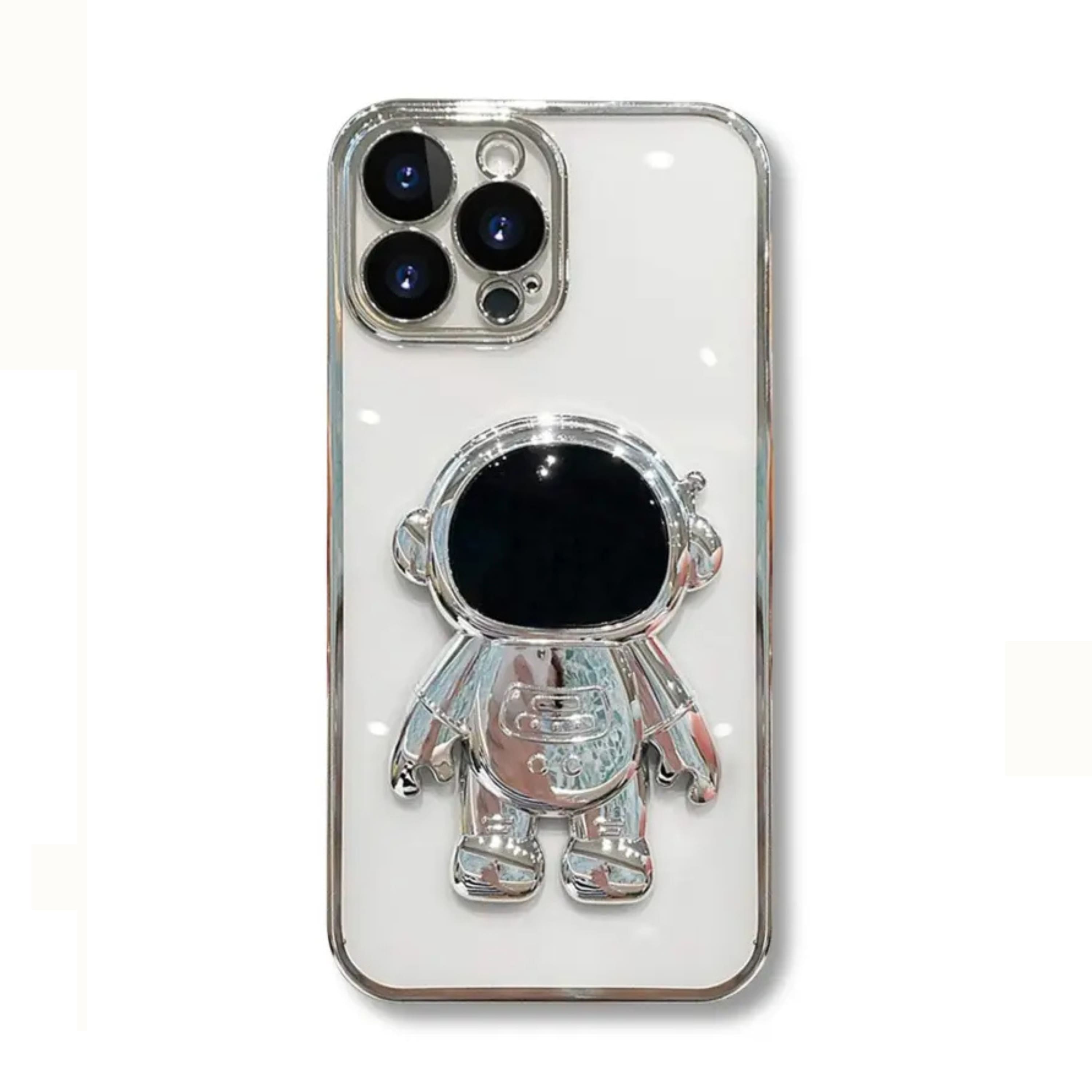 Kitcheniva - Stylish Clear Astronaut iPhone 12 Case With Strong Grip And Shock Resistant Material - Silver