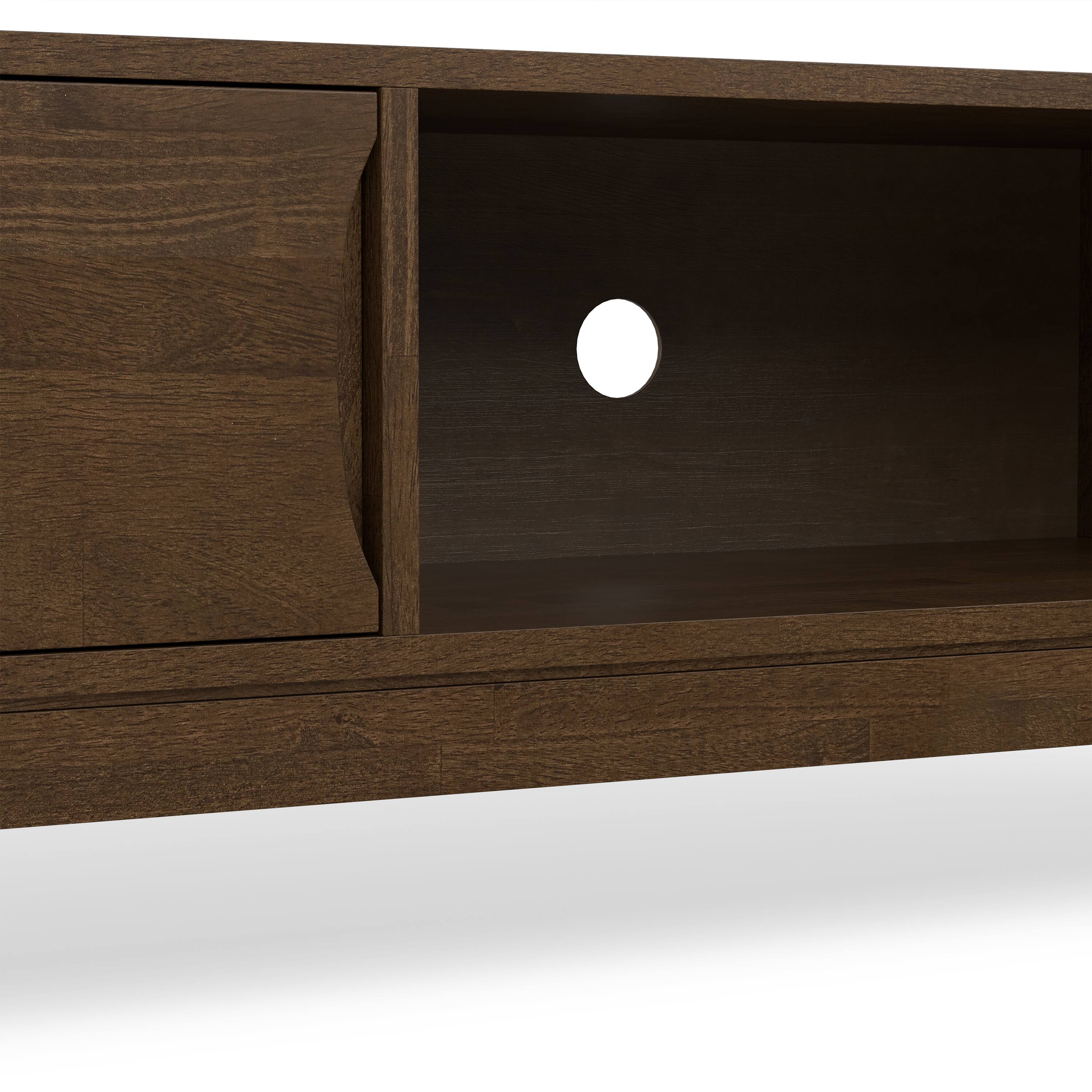 Alt View 6. Simpli Home - Simpli Home Harper SOLID HARDWOOD 72 inch Wide Mid Century Modern TV Media Stand - Walnut Brown.