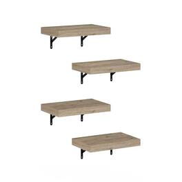 Furinno - Tanna 15-Inch Wall Mounted Floating Display Shelves, Set of 4 - Natural