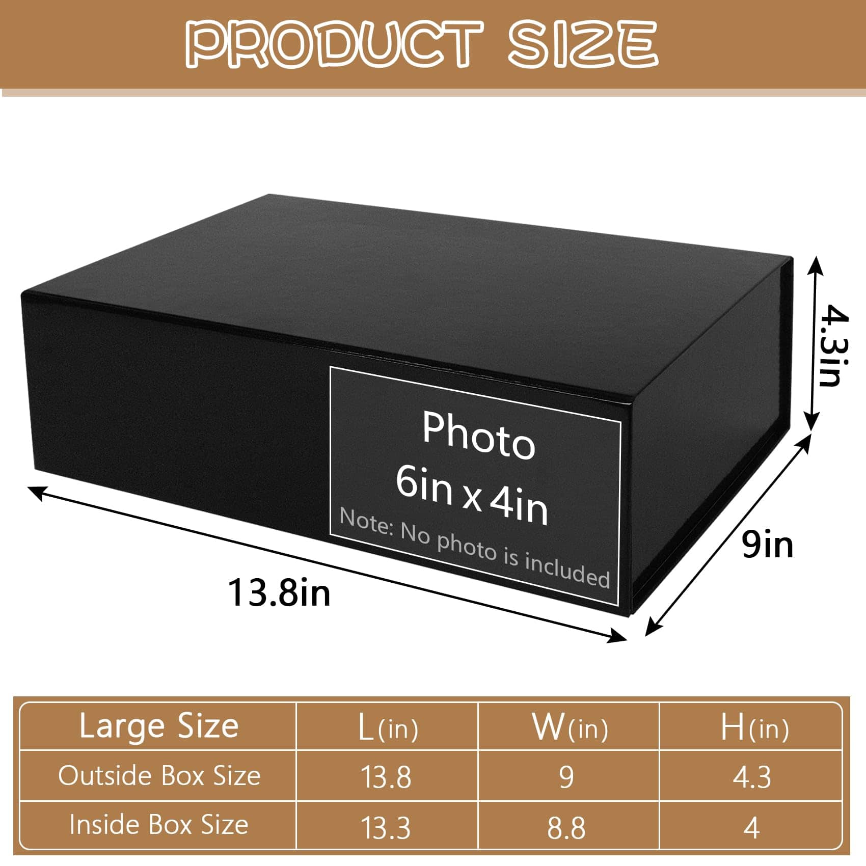 Paradigms Interiors - White Gift Boxes With Magnetic Lids For Presents Bridesmaid Proposal Box 13 3 Inch Large Rectangle Collapsi - Black-Large-1 Count (Pack of 3)