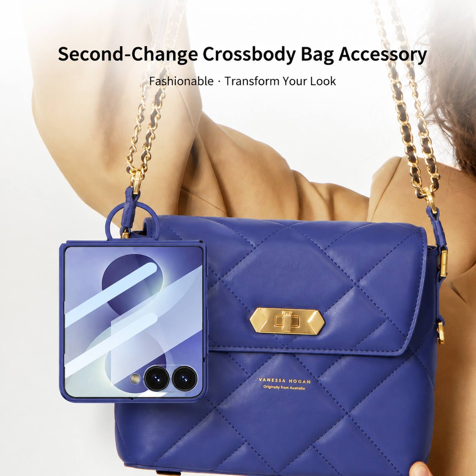 Second-Change Crossbody Bag Accessory  
Fashionable • Transform Your Look  

VANESSA HOGAN  
Originally from Australia