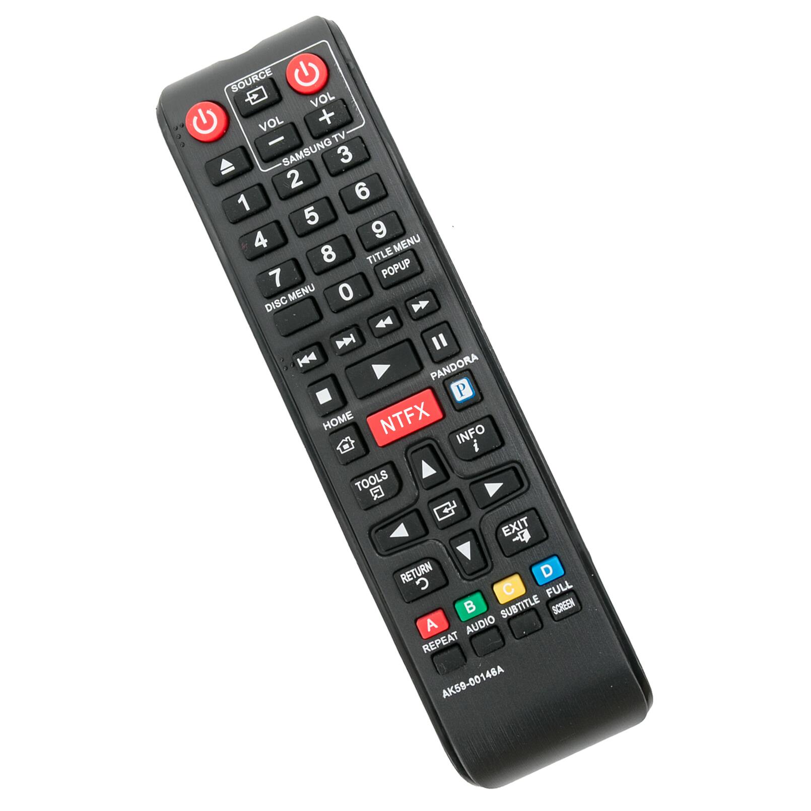 SOURCE VOL VOL + TV SAMSUNG 3 2 6 1 5 4 9 8 TITLE MENU 7 POPUP MENU 0 DISC DI Il KA PANDORA P HOME NTFX INFO i TOOLS Q G EXIT RETURN D C C FULL SUBTITLE SCREEN A AUDIO REPEAT AK59-00146A