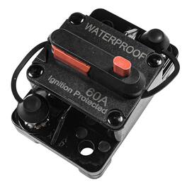 HQRP - 60 A Manual Reset Waterproof Thermal Circuit Breaker Switch, 12-48 V DC for Marine RV Car Boat Solar - Black
