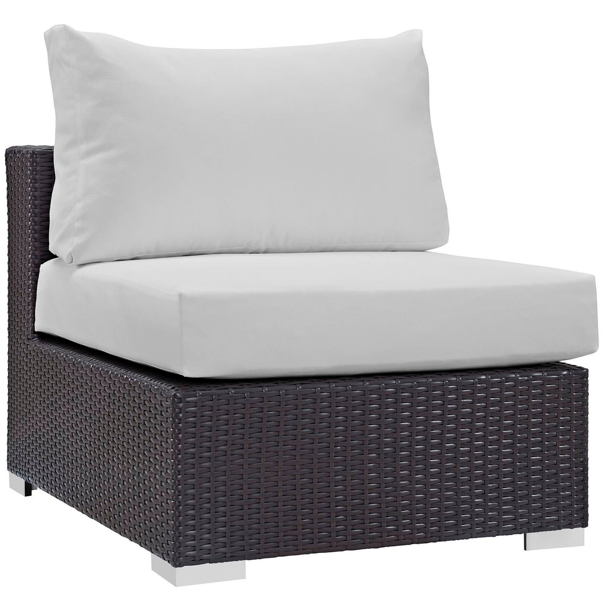 Back. Modway - Convene 8-Piece Outdoor Patio Sectional Set - Cushioned Modular Seating with Armrests - Espresso White.