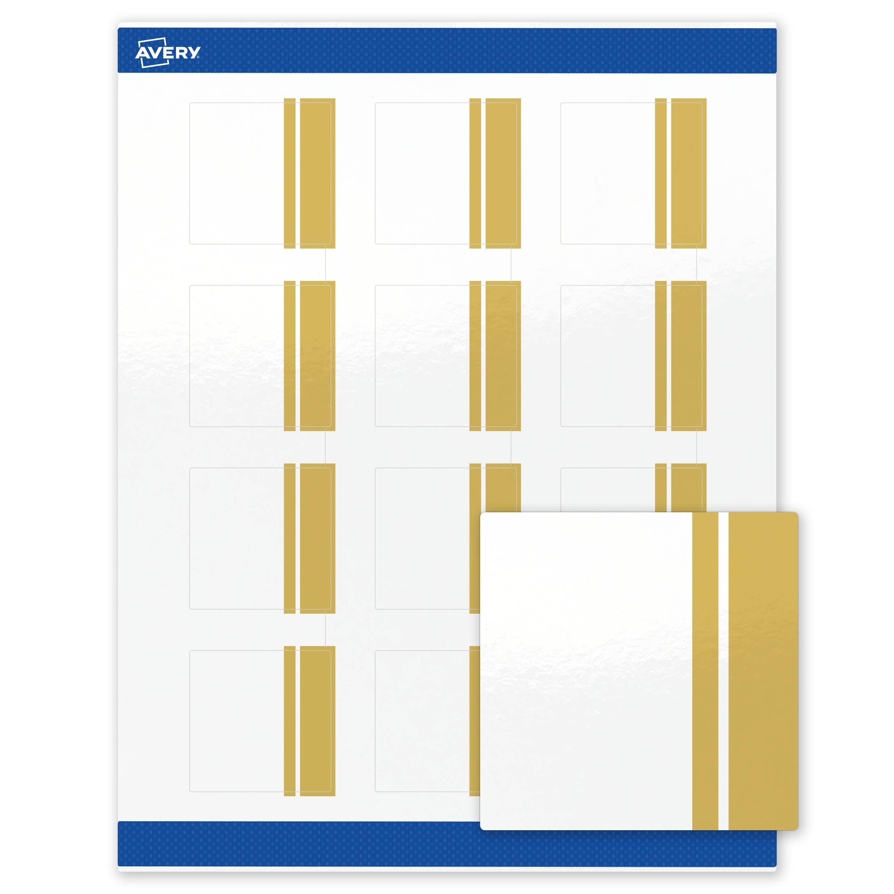 "Avery - Labels, 2"" x 2"", Glossy Double Dipped Gold Edge - White" price history on PriceWatchPro