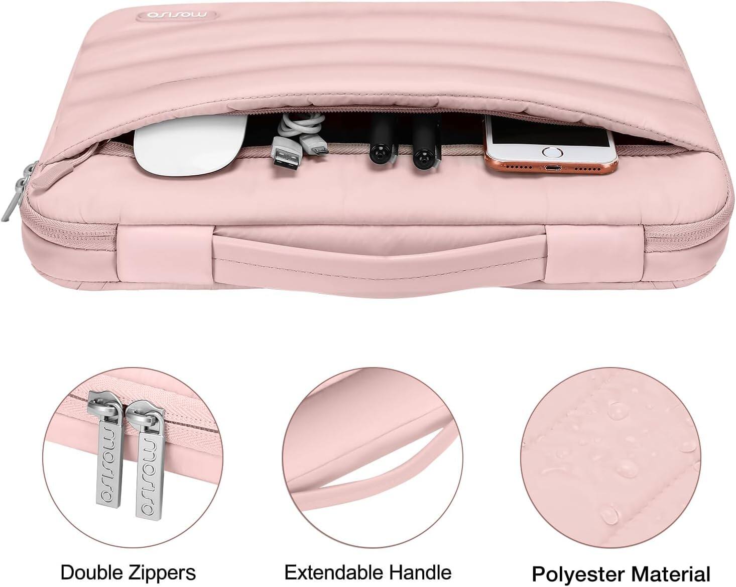 w mosso mosso Double Zippers Extendable Handle Polyester Material