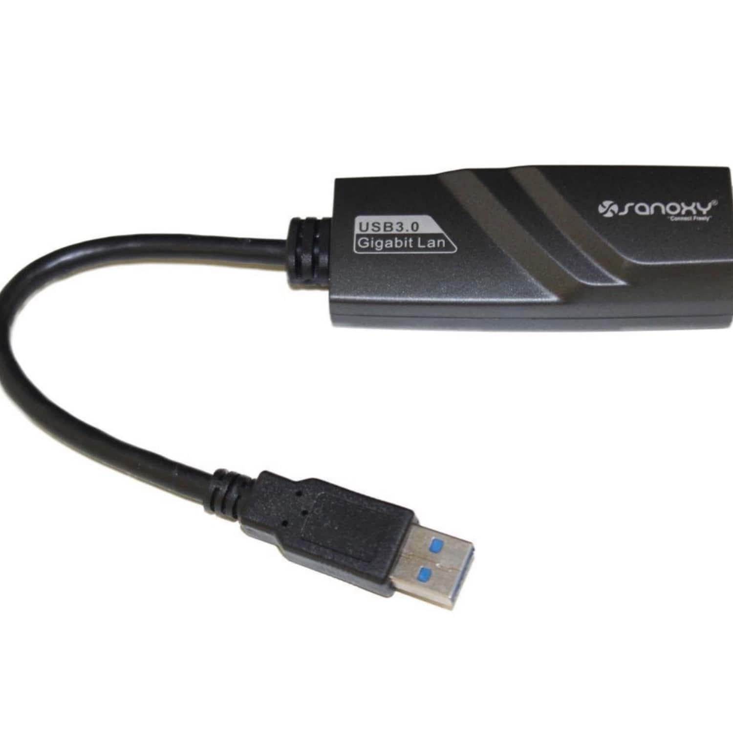 Sanoxy - USB 3.0 Gigabit Ethernet Adapter-NIC 1000Mbps Network Adapter - Black