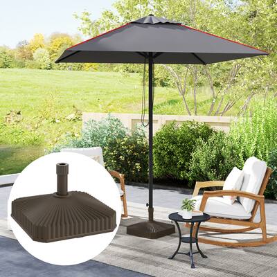 green heavy duty patio umbrella base CABANA 9 Ft with Square Plastic Weight Included, Dark and rain Frog Prince Outdoor Umbrella Base,
