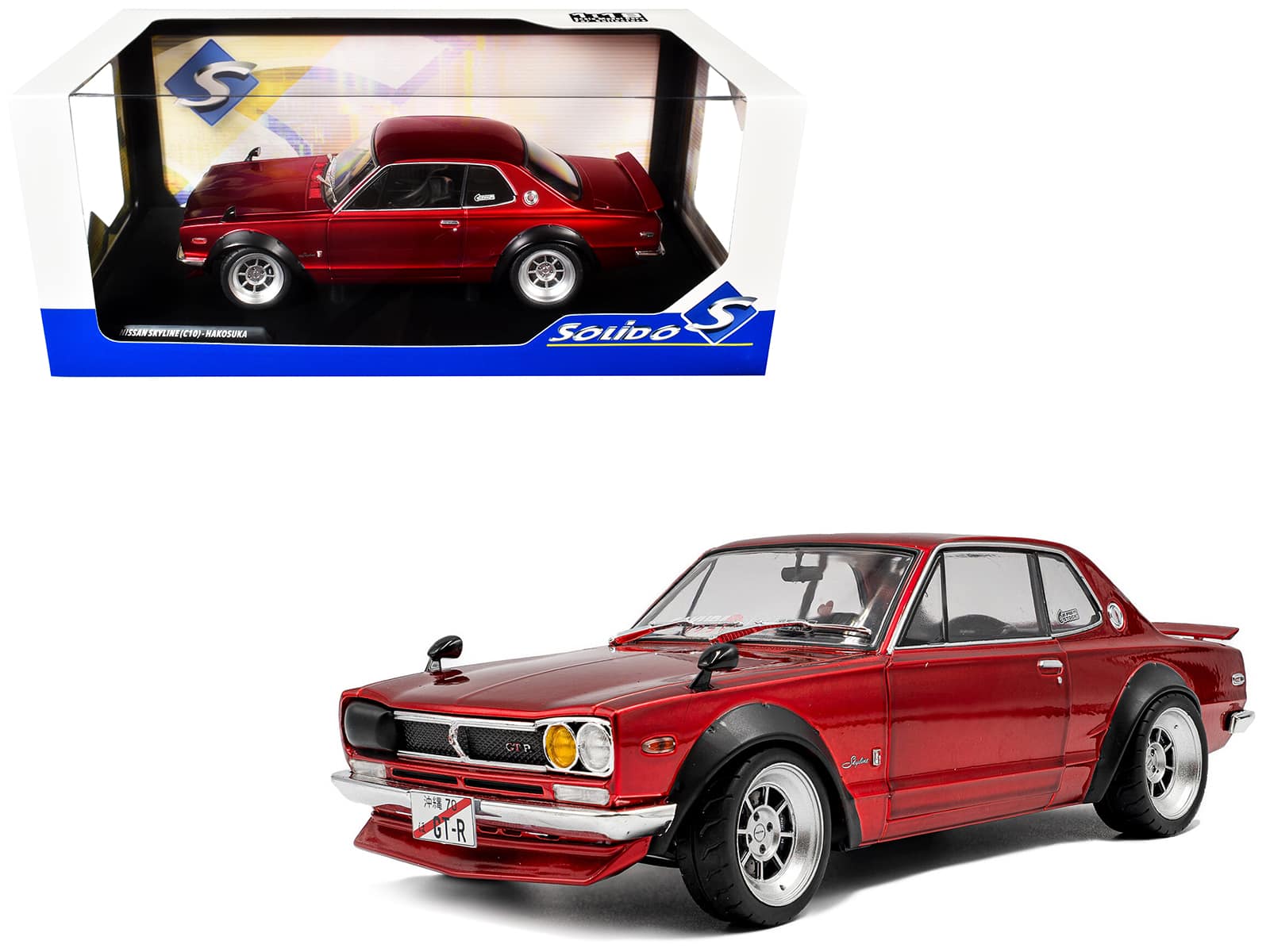 1970 Nissan Skyline (C10) Hakosuka RHD (Right Hand Drive) Red Metallic 1/18 Diecast Model Car by Solido price history on PriceWatchPro