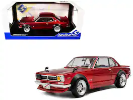 1970 Nissan Skyline (C10) Hakosuka RHD (Right Hand Drive) Red Metallic 1/18 Diecast Model Car by Solido