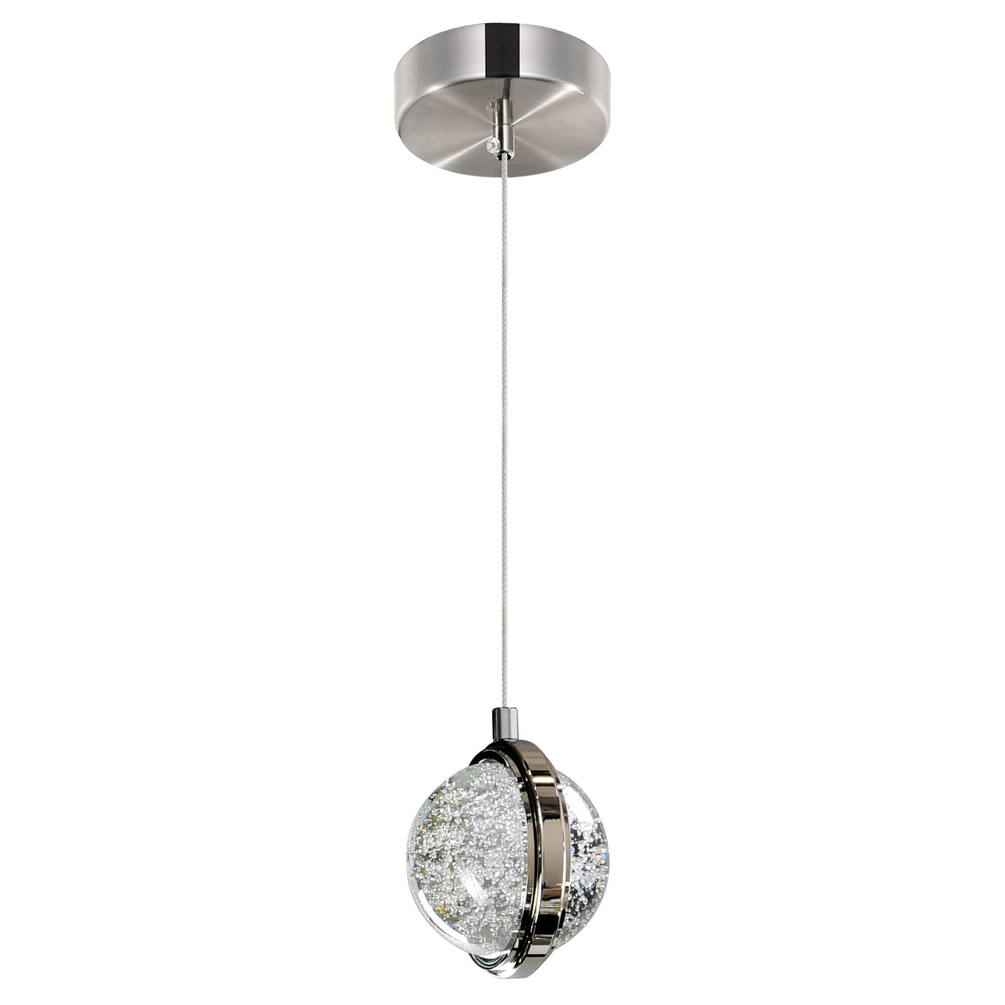 Alt View 1. CWI Lighting - Salvador 4 in LED Integrated Polished Nickel Pendant - Polished Nickel.