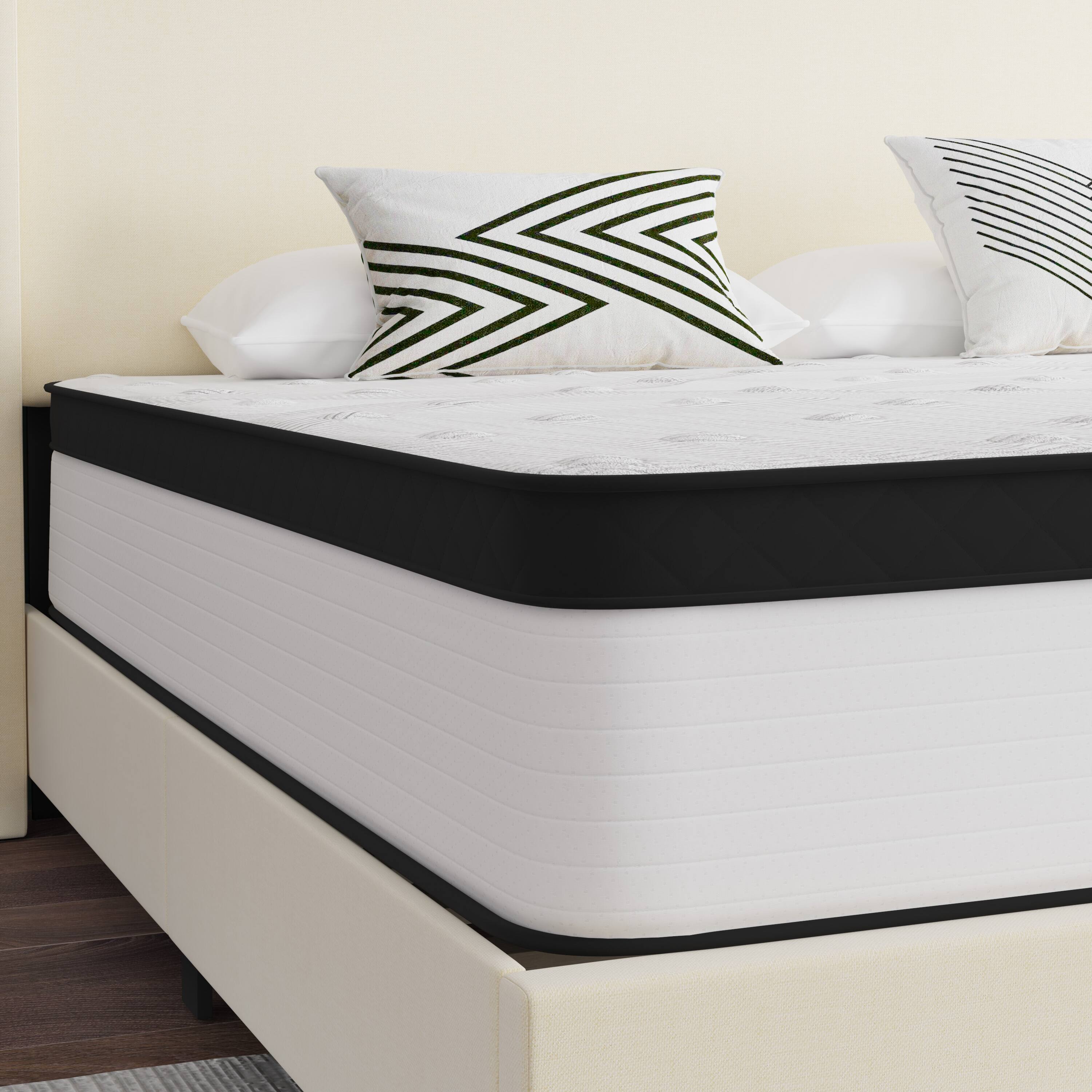 Alt View 5. Emma + Oliver - Hybrid Mattress in a Box for All Sleep Positions - White.