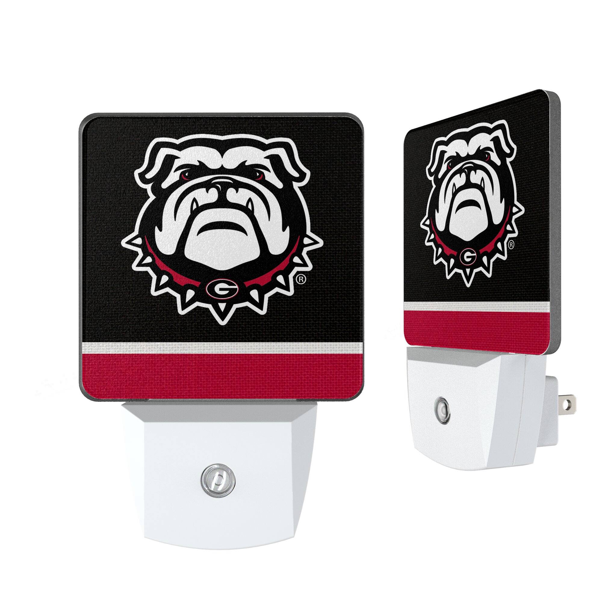 Keyscaper - Georgia Bulldogs Logo Stripe Design Nightlight 2-Pack - Multicolor