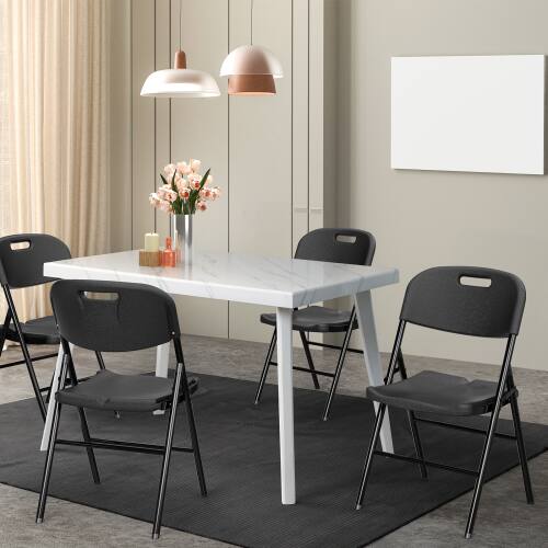 Alt View 7. Winado - 4PCS Portable Folding Chairs, Heavy Duty Chairs, Plastic Seat with Steel Frame for Indoor Outdoor Dining Party Wedding - Black.