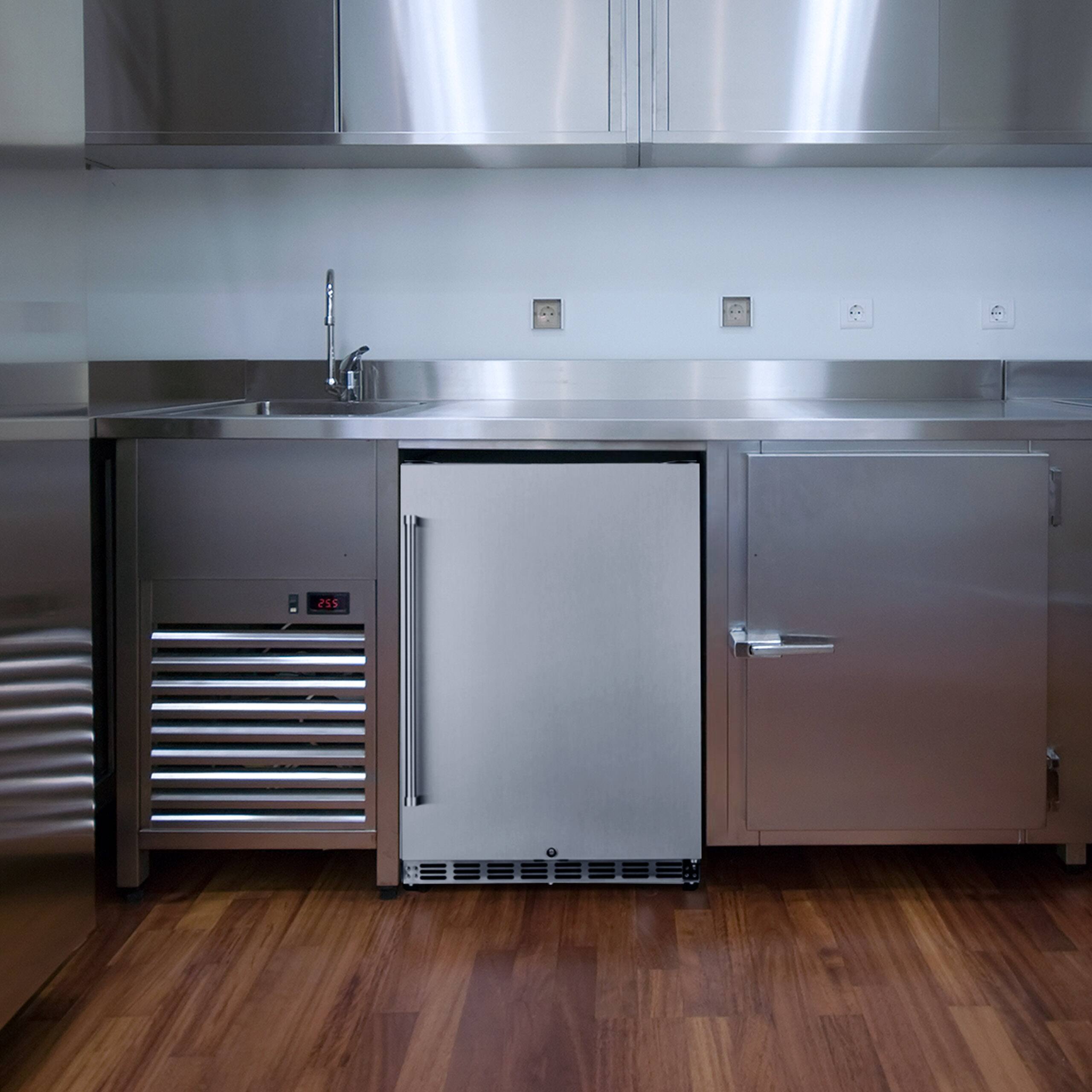 Alt View 6. NewAir - 160-Can Built-In Commercial Grade Wine and Beverage Cooler with Weatherproof Design for Indoor or Outdoor Use - Stainless Steel.