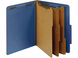 Pendaflex - Pressboard Classification Folder, 3-Dividers, 3 1/2" Expansion, Letter Size, Dark 10/Box - Blue