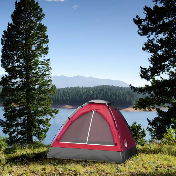 Alt View 2. Wakeman - 2 Person Camping Tent - Red.