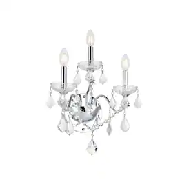 Elegant Lighting - St. Francis 3 light Wall Sconce Clear Royal Cut Crystal - Chrome