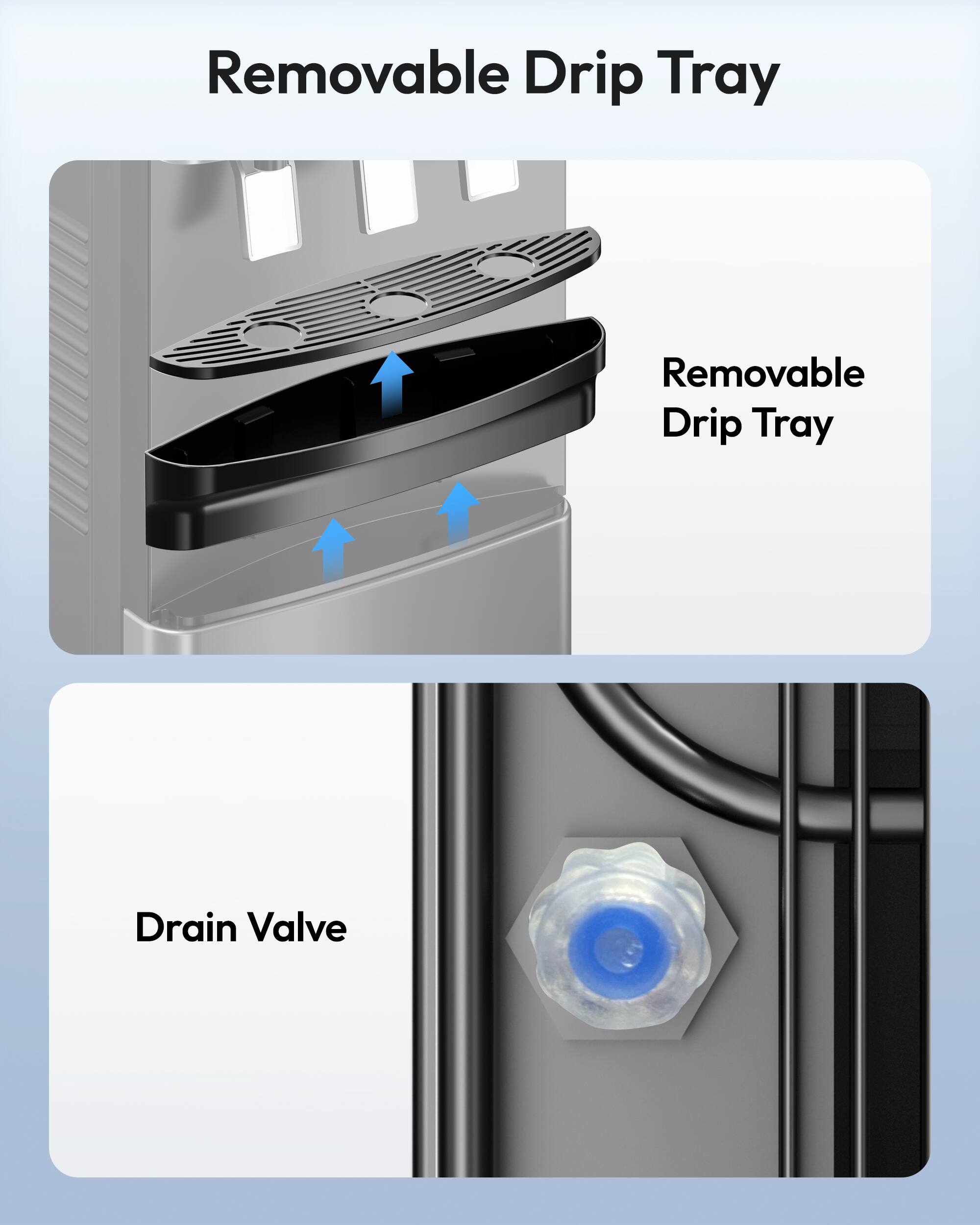 Removable Drip Tray  
Removable Drip Tray  
Drain Valve