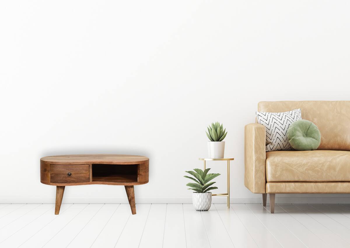 Alt View 7. Artisan Furniture - Mini Oak-ish Wave Coffee Table - oak-ish.