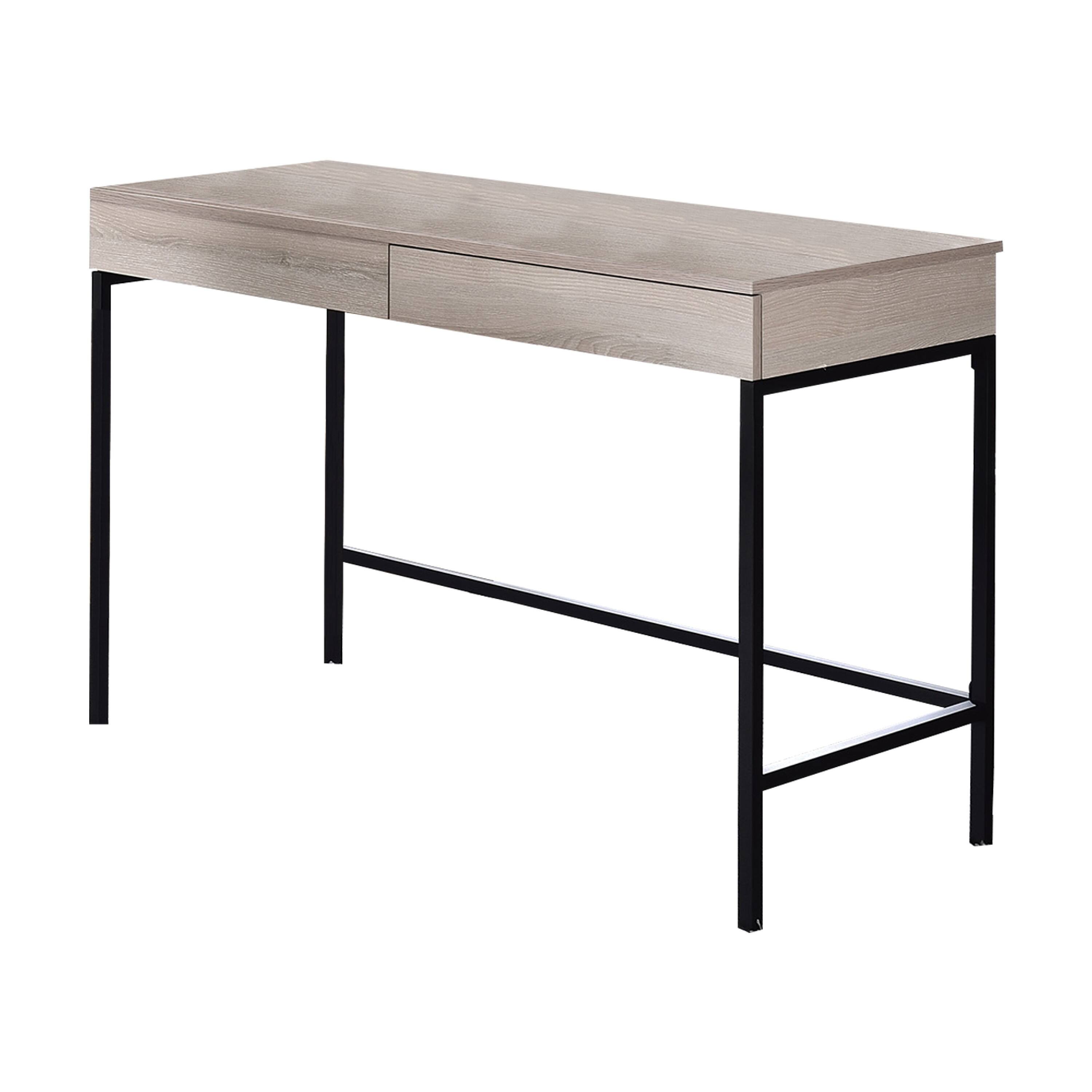 Left. Manhattan Lane - Wooden Desk with 2 Drawers and Metal Frame, Washed White and Black - White and Black.