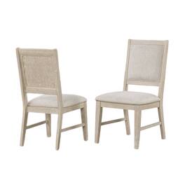 Manhattan Lane - Rozie Dining Side Chair Set of 2, Tapered Legs, Light Oak Poplar Wood - Light Oak Gray