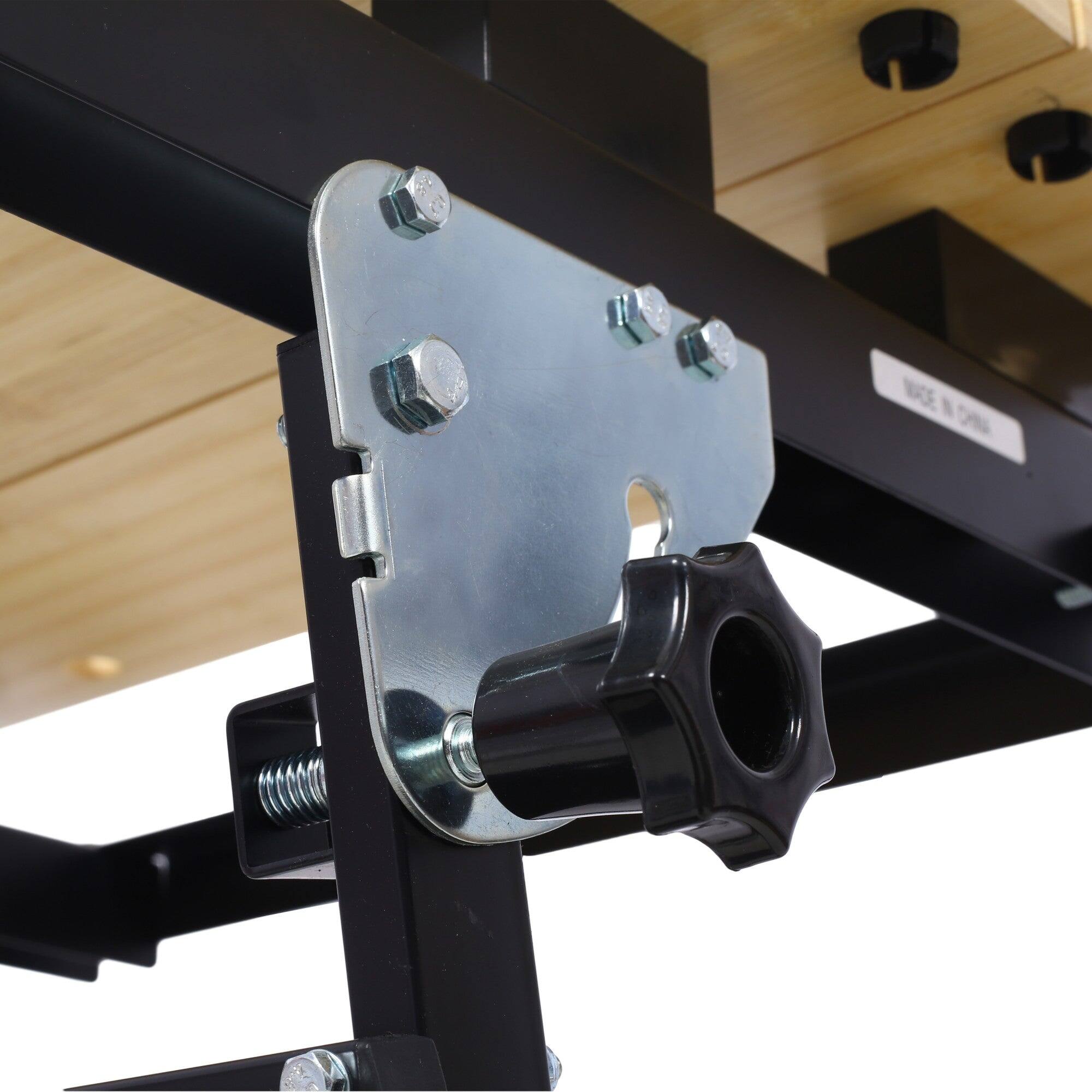 Alt View 5. Boyel Living - 23 inch D x 27 inch W Foldable Black Workbench Table with Solid Wood Worktop.