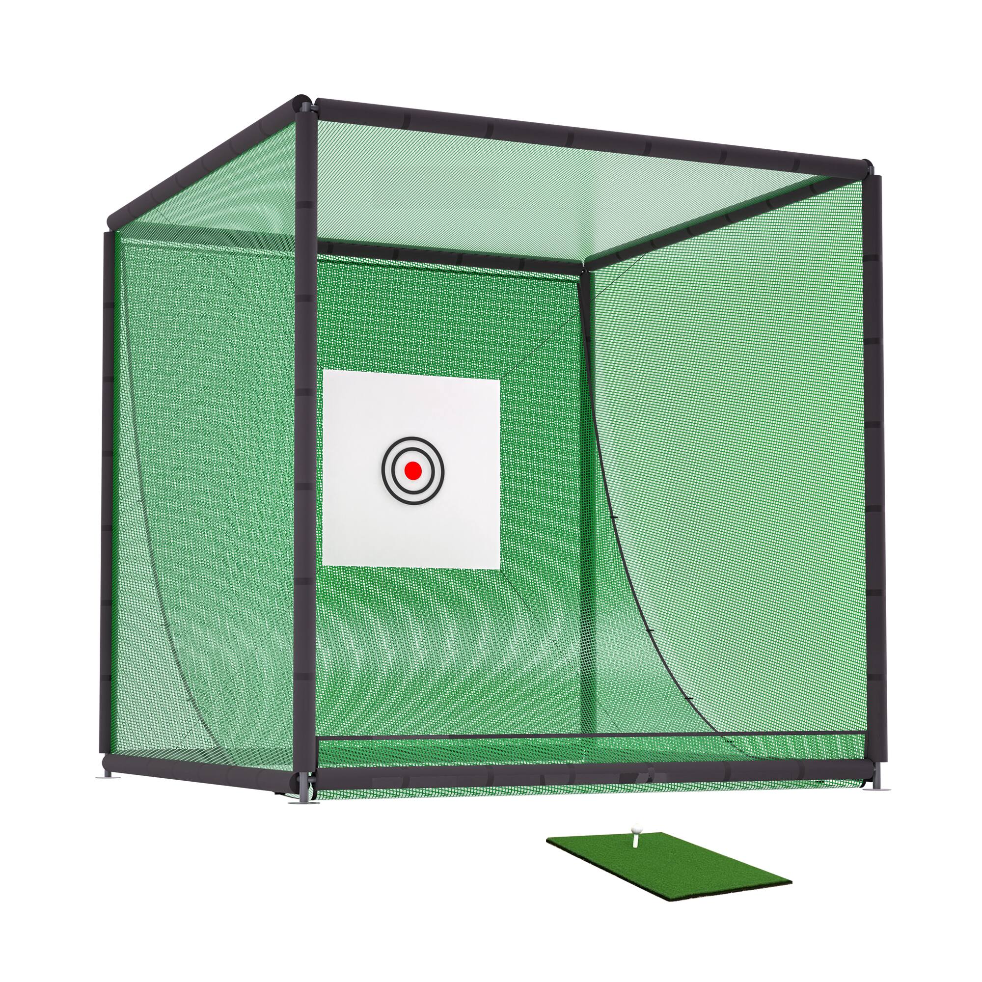 Alt View 8. ELEMENT ACE - 10 x 10 x 10FT Golf Practice Net Cage with Metal Frame Hitting Net Kit for Backyard, Golf Training Simulators - Black.
