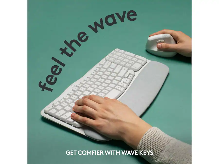 Wave Keyboad Logitech Wave Keys Wireless Ergonomic Keyboard with Palm Rest ...