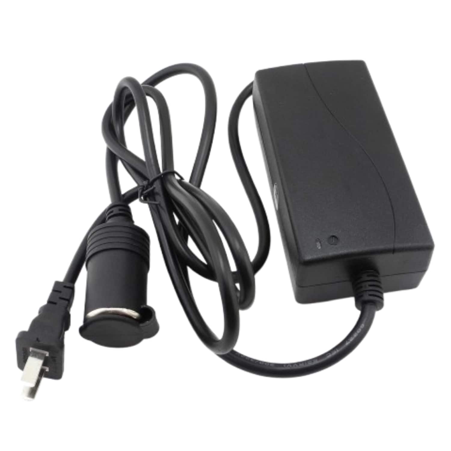 Front. Stock Preferred - 60W Power Inverter 110V AC to 12V DC Converter Car Cigarette Lighter Adapter - Black.