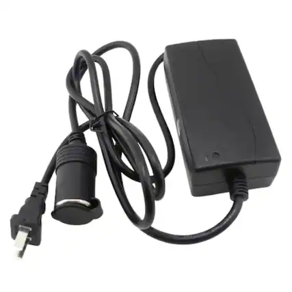 Front. Stock Preferred - 60W Power Inverter 110V AC to 12V DC Converter Car Cigarette Lighter Adapter - Black.