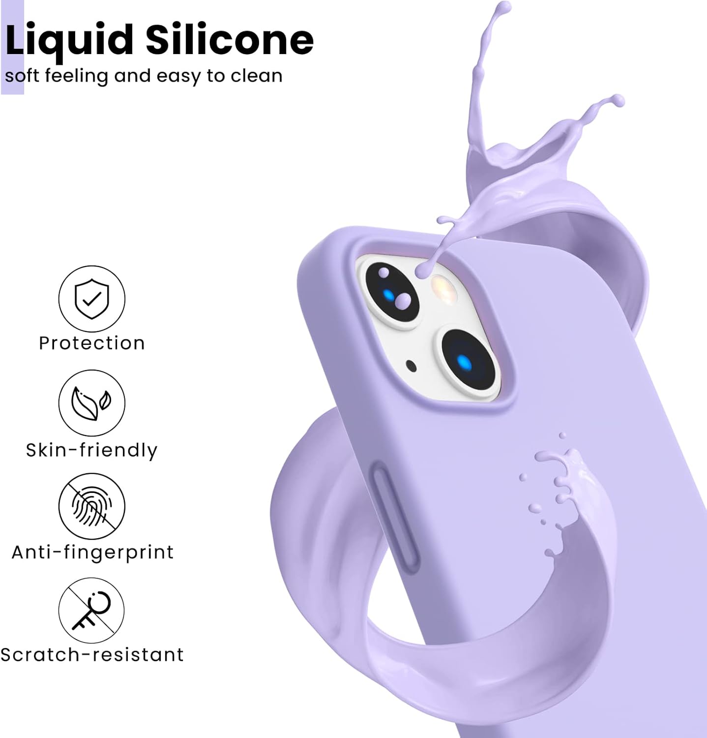 Liquid Silicone, soft feeling and easy to clean, Protection, Skin-friendly, Anti-fingerprint, Scratch-resistant