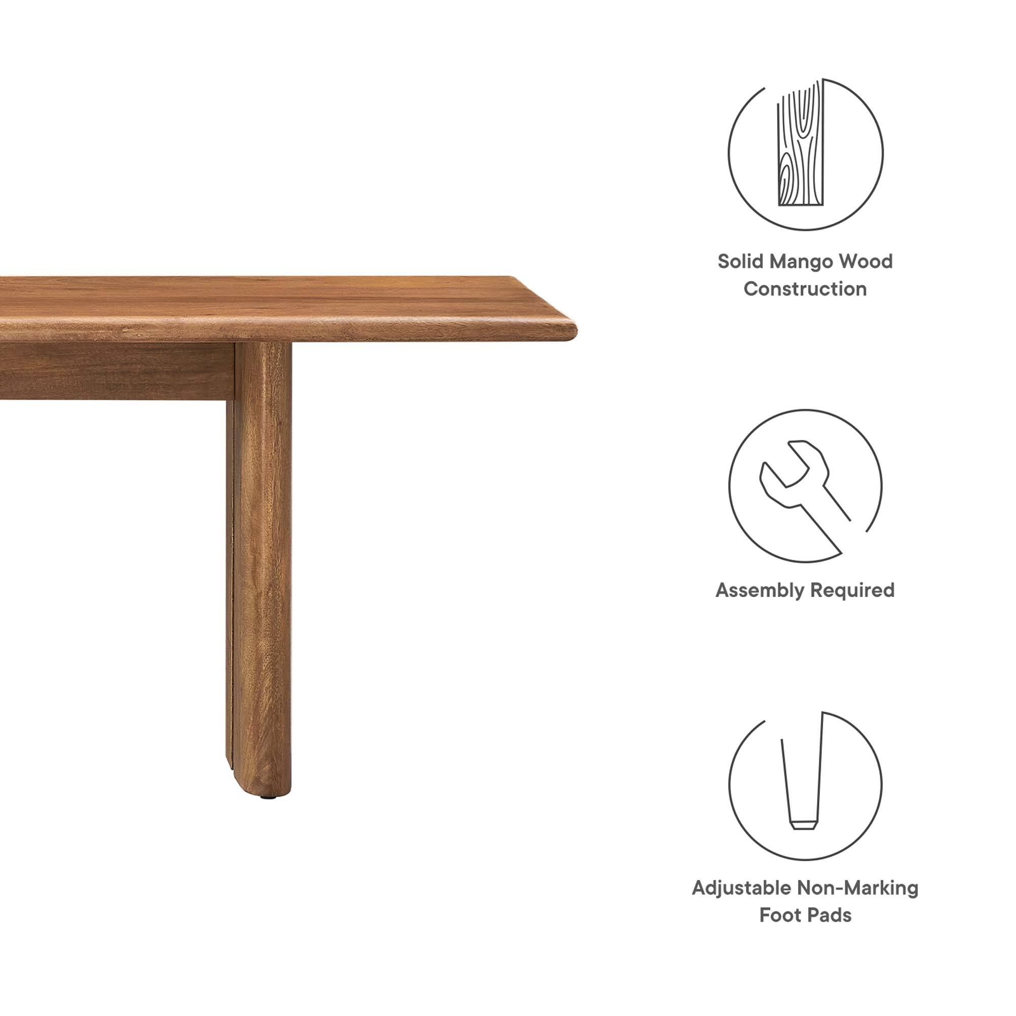 Solid Mango Wood Construction  
Assembly Required  
Adjustable Non-Marking Foot Pads