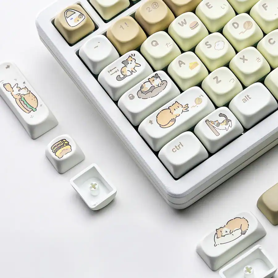 Us$100 Keyboard Layout Womier Cute Theme PBT Keycaps, MOA Profile Round Keyboard Keycaps ...