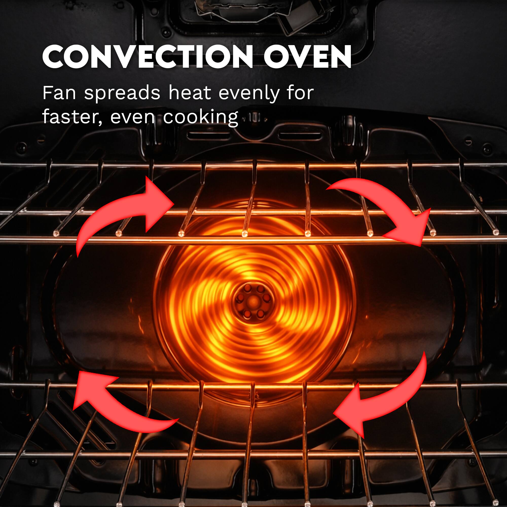 CONVECTION OVEN  
Fan spreads heat evenly for faster, even cooking
