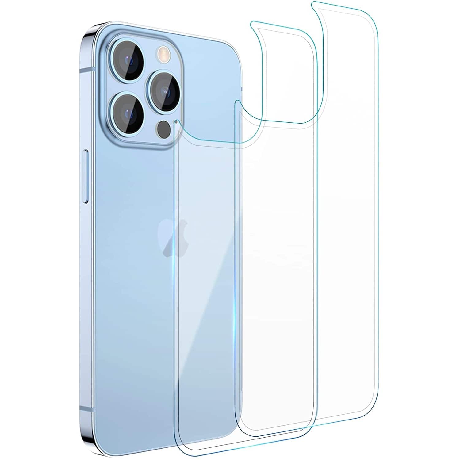 Angle. SaharaCase - ZeroDamage Tempered Glass Rear Housing Protector for Apple iPhone 13 Pro (2-Pack) - Clear.