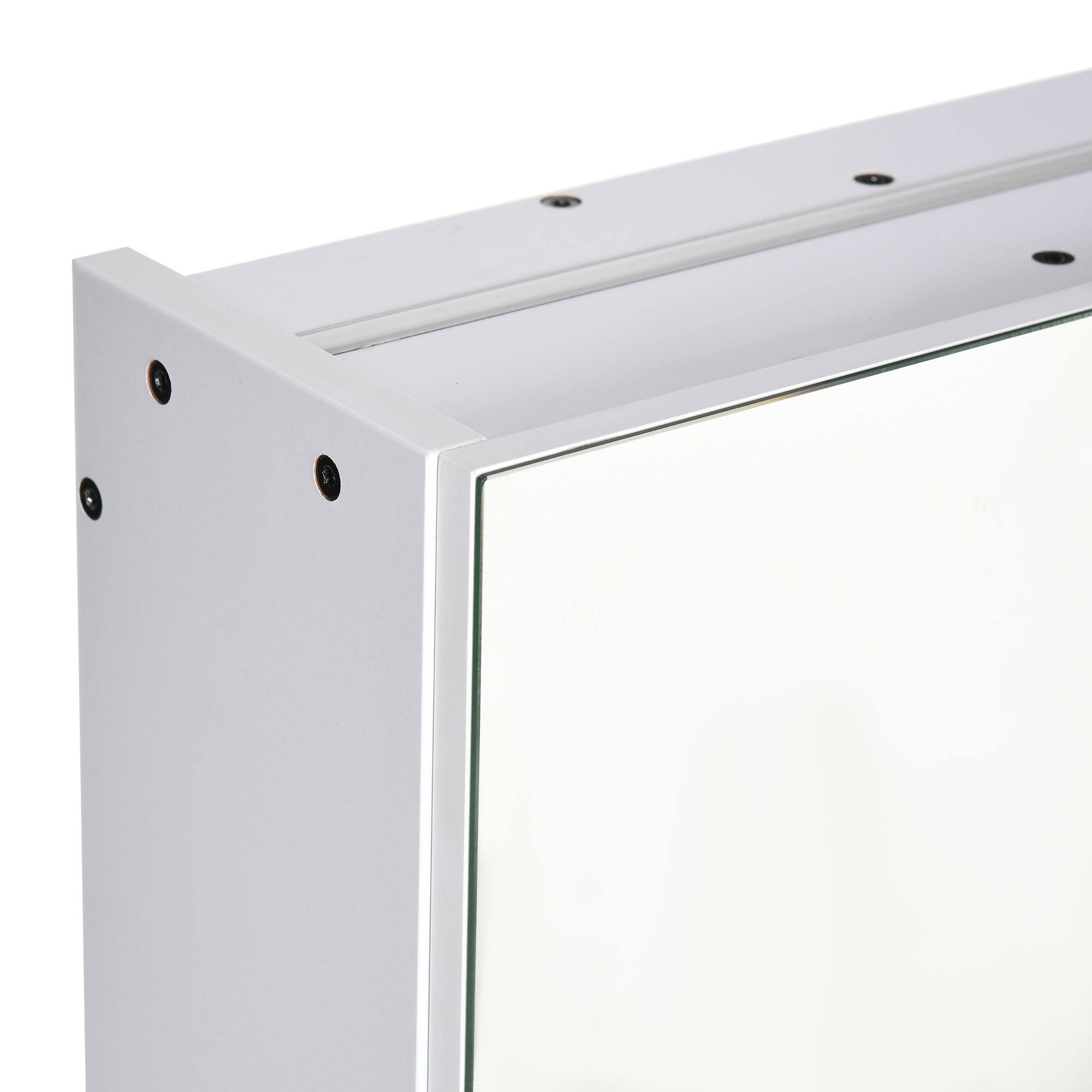 Alt View 7. Kleankin - LED Medicine Cabinet, Wall-Mounted Bathroom Mirror with Dimmer Touch Switch & USB Charging​ - White.