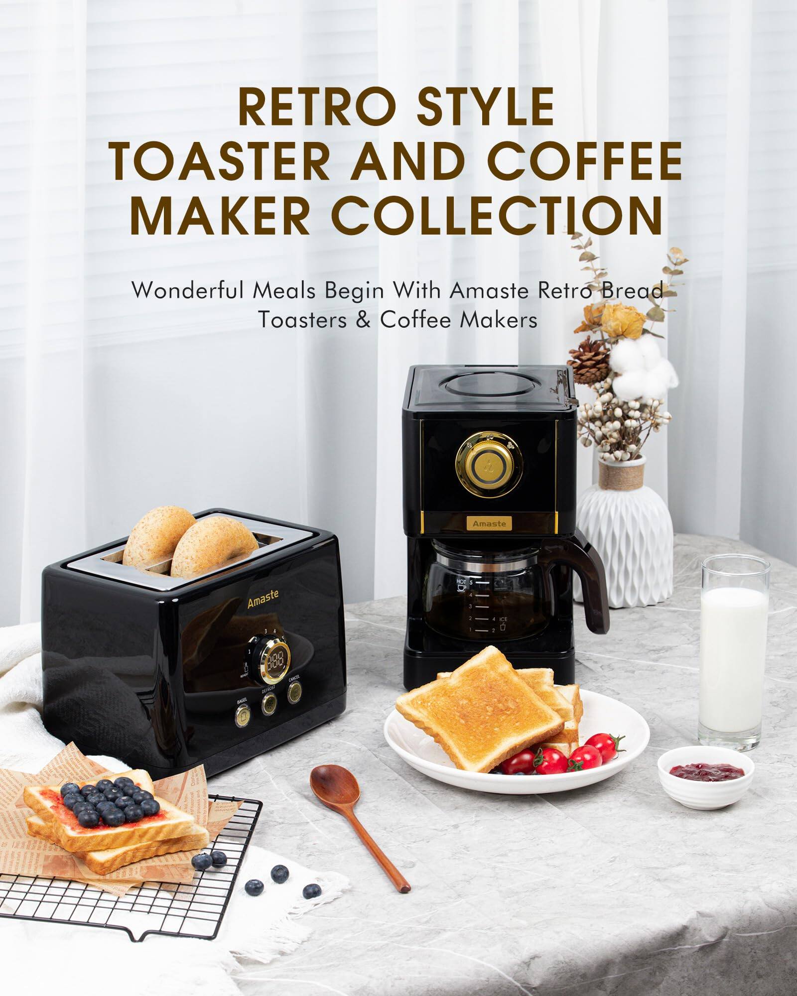 RETRO STYLE TOASTER AND COFFEE MAKER COLLECTION

Wonderful Meals Begin With Amaste Retro Bread Toasters & Coffee Makers