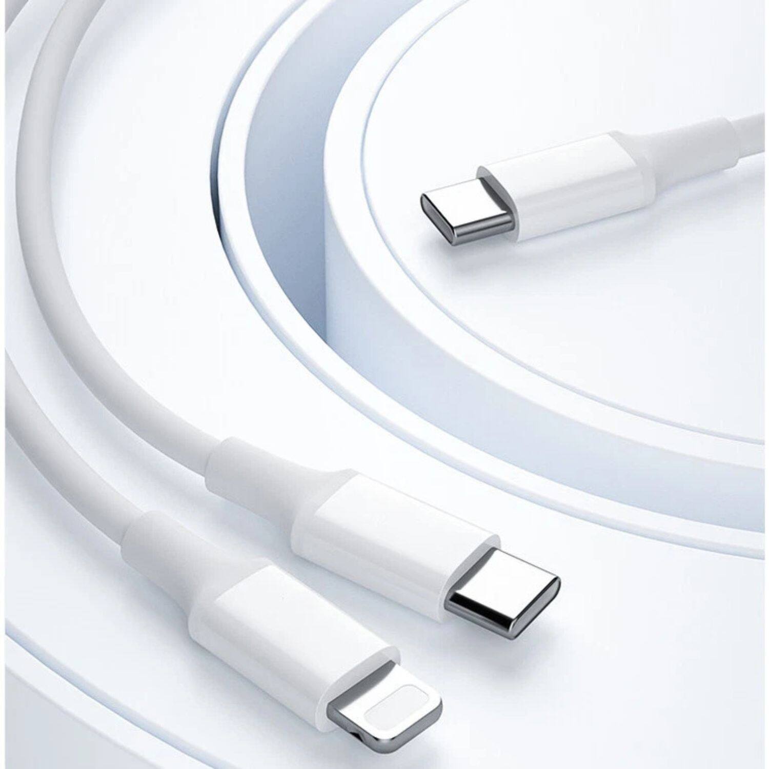 Angle. Stock Preferred - 5ft USB-C to USB-C & Lightning 2-in-1 Fast Charging Cable (3A).