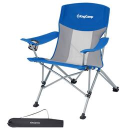 KingCamp - Mesh Oversized Outdoor Camping Lounge Chair with Cupholder - Blue/Grey