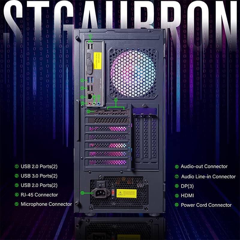 Sure, here is the corrected and grouped text:

**STGALIBRON**

- USB 2.0 Ports (2)
- USB 3.0 Ports (2)
- USB 2.0 Ports (2)
- RJ-45 Connector
- Microphone Connector
- Audio-out Connector
- Audio Line-in Connector
- DP (3)
- HDMI
- Power Cord Connector