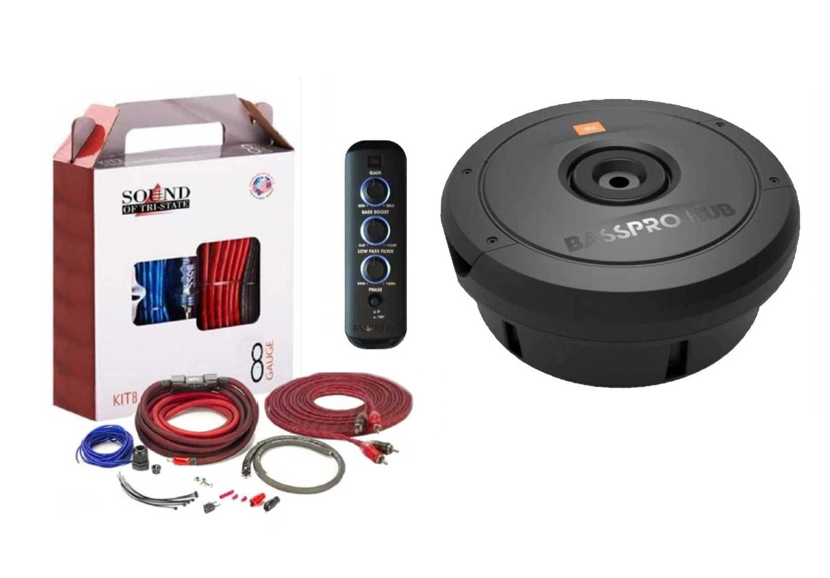 JBL - BassPro Hub Powered 11" Subwoofer Enclosure with 200 Watt Amplifier and 8 Ga Wiring Kit