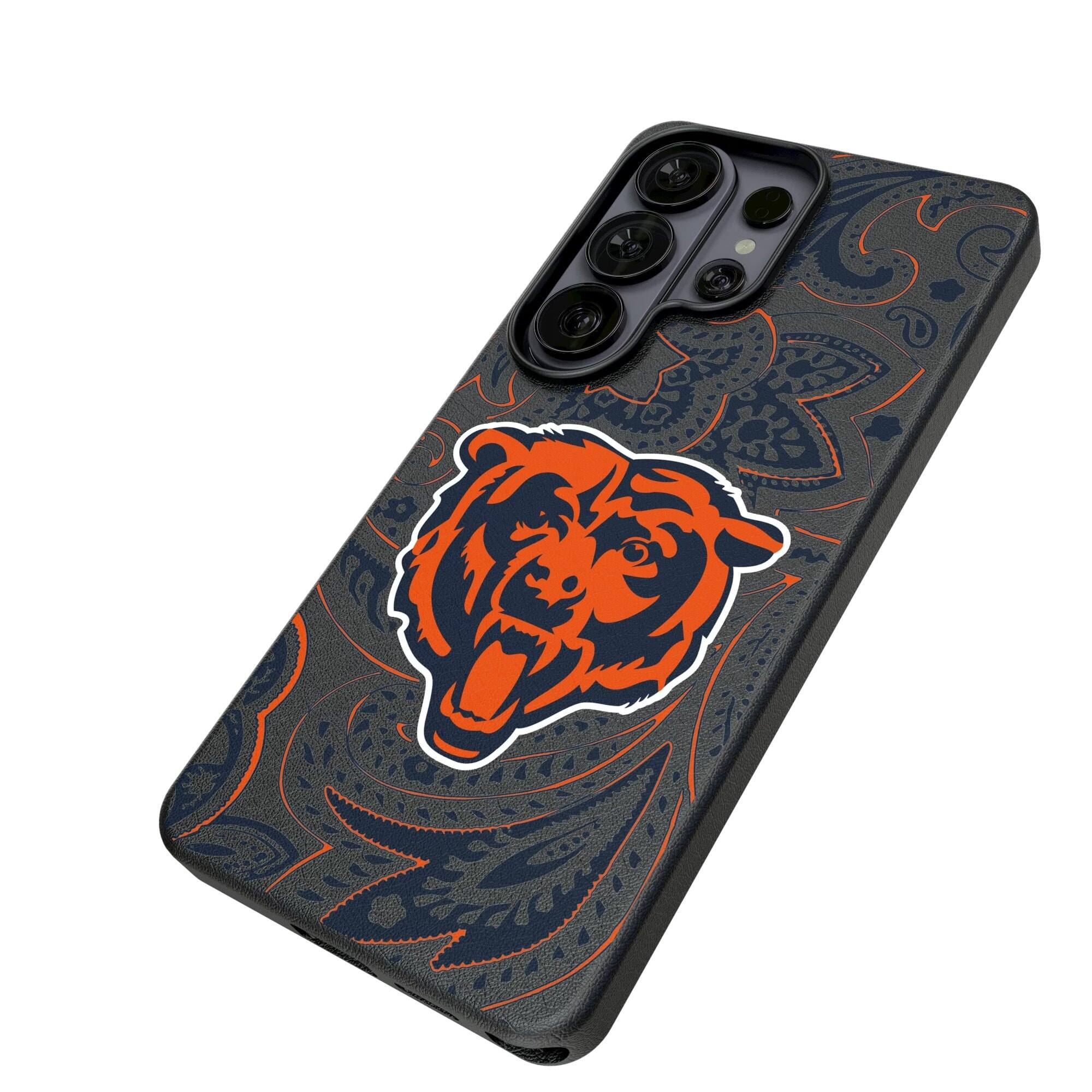 Alt View 1. Keyscaper - Chicago Bears Paisley Galaxy Magnetic Bump Case - S25 - Black.