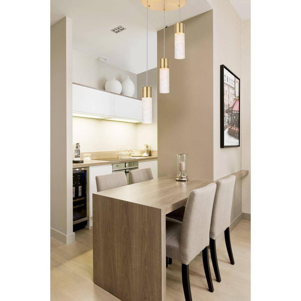 Alt View 8. Elegant Lighting - Constellation 3 light Gold LED Pendant - Gold.