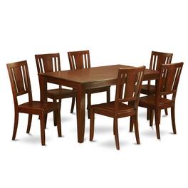 East West Furniture - 7 Pc Dining room set for 6-Kitchen Table and 6 Kitchen Chairs - Mahogany