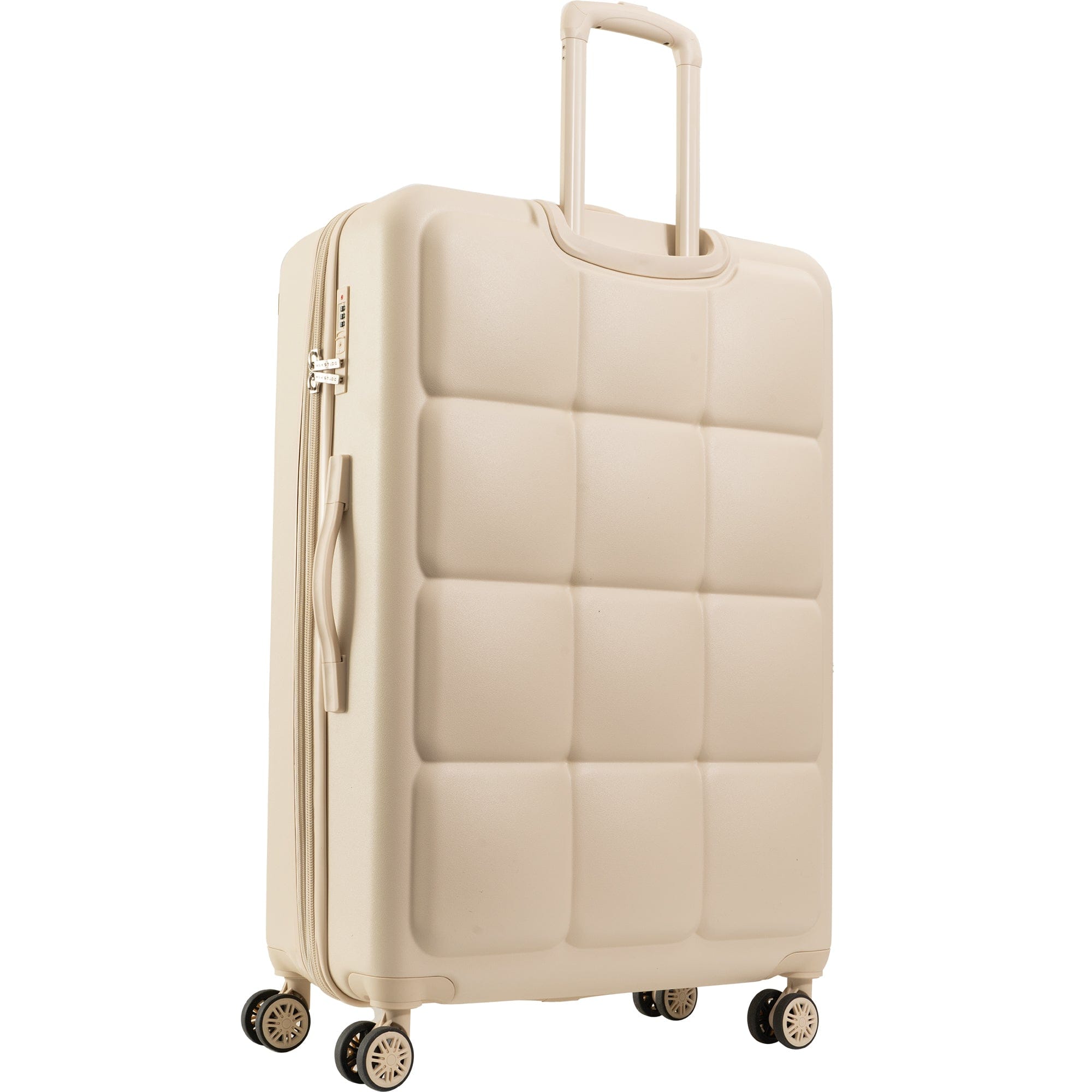 Alt View 5. Max Studio - Square Embossed ABS 2-Piece Hard-Sided Luggage Set - BONE, Blue, Natural.