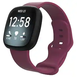 StrapsCo - Active Band Silicone Rubber Watch Strap For Fitbit Versa 4 (Short-Medium) - Purple