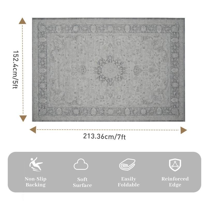 152.4cm/5ft  
213.36cm/7ft  

Non-Slip Backing  
Soft Surface  
Easily Foldable  
Reinforced Edge