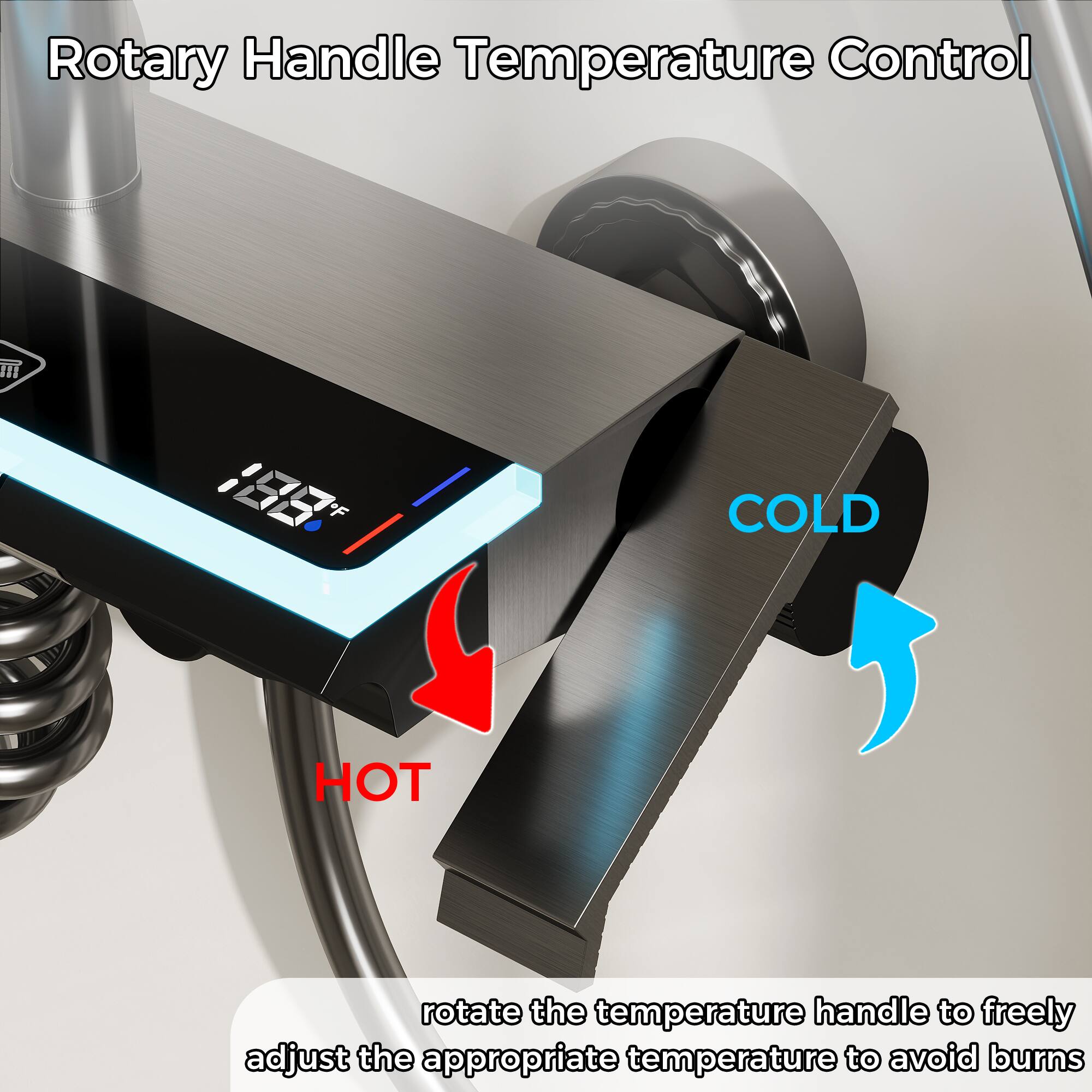 Rotary Handle Temperature Control

rotate the temperature handle to freely adjust the appropriate temperature to avoid burns