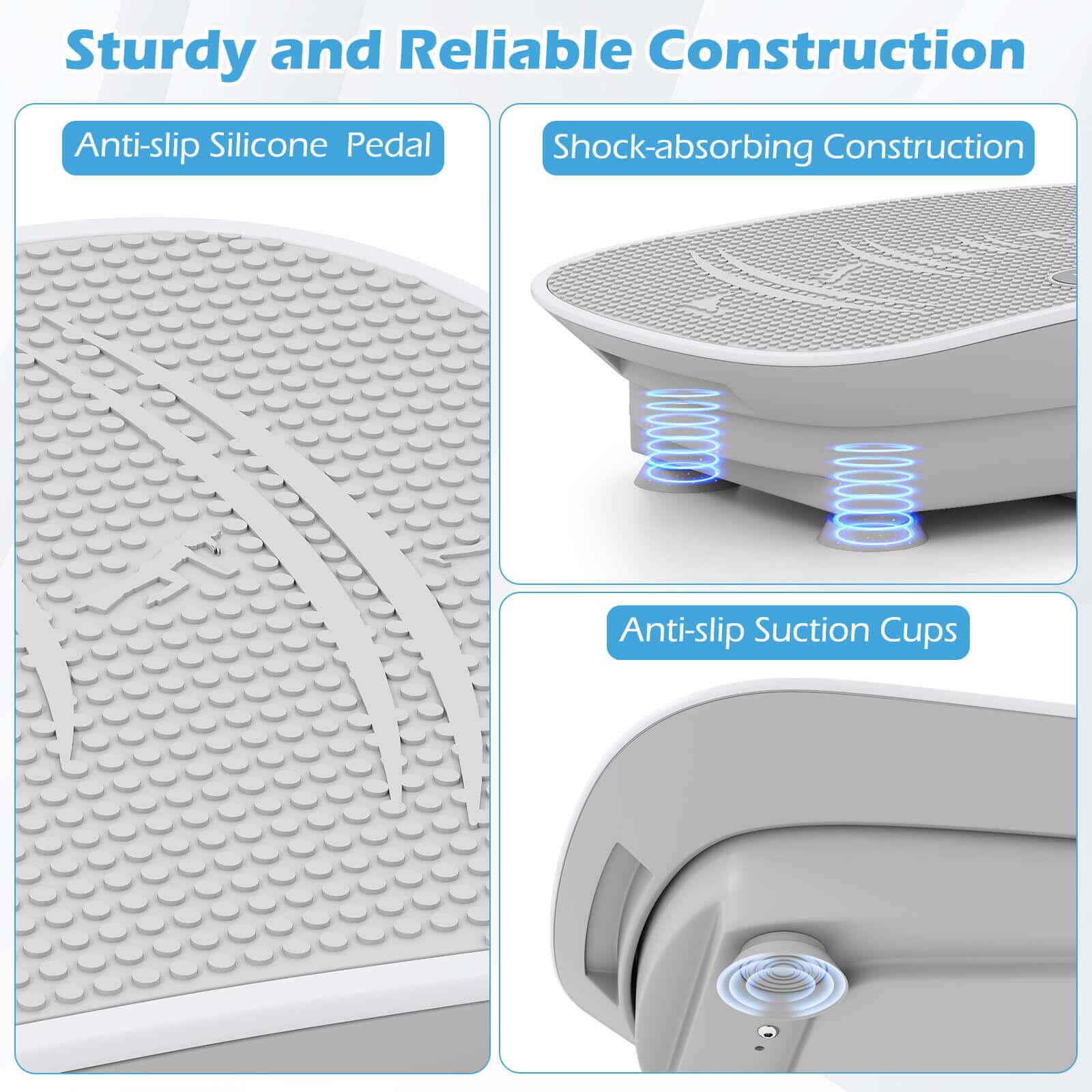 Sturdy and Reliable Construction

- Anti-slip Silicone Pedal
- Shock-absorbing Construction
- Anti-slip Suction Cups